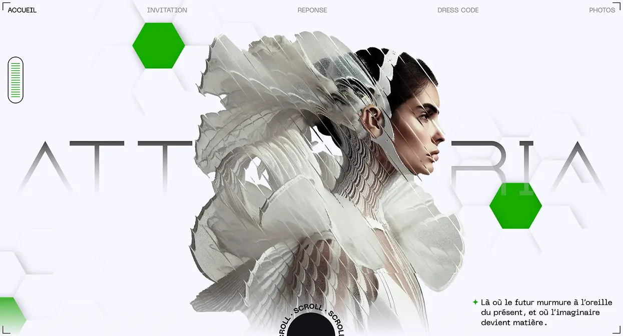 first section of the homepage of the website 'Attria'