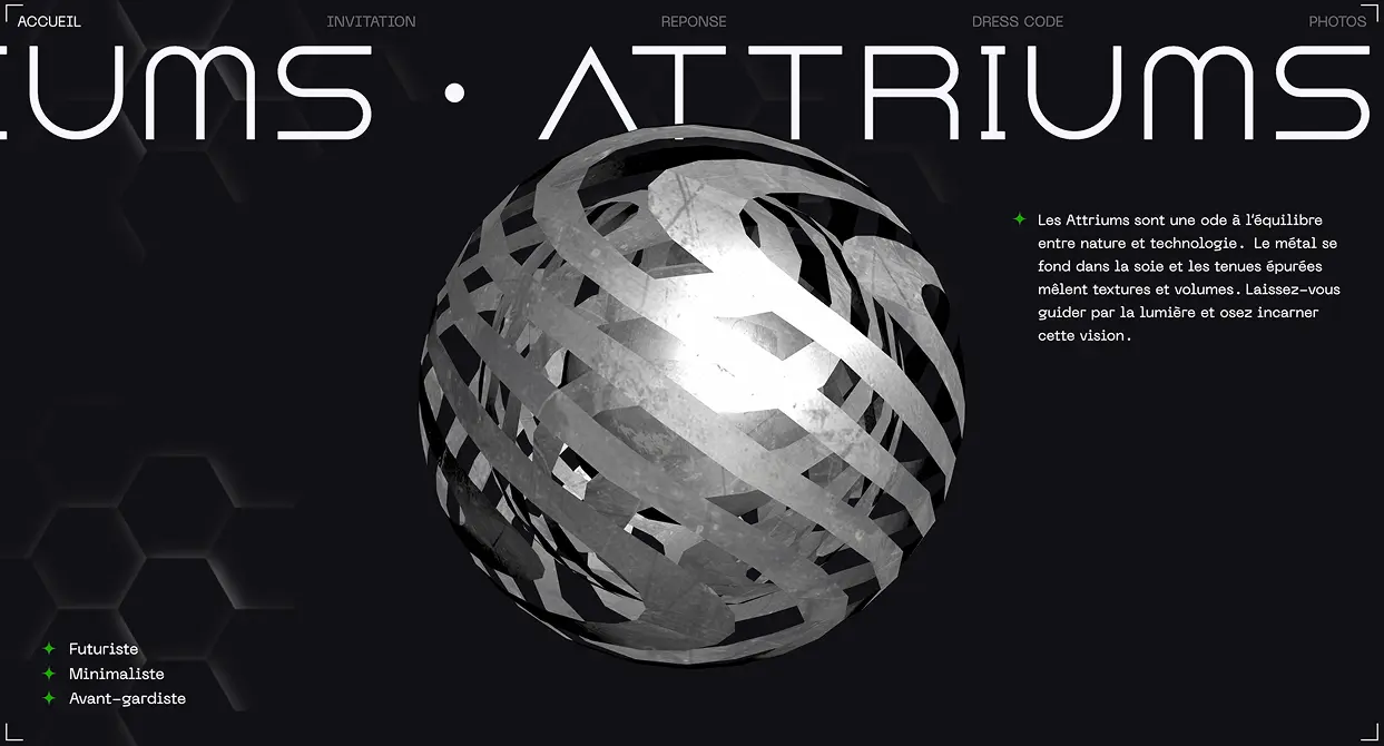 one section of the Attria website