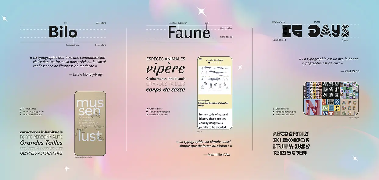 poster made for the project with the different typography