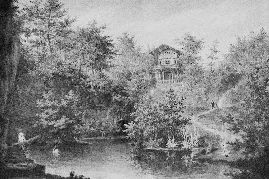 Chalet suisse dans le parc paysager du Château d’Attre, curiosité romantique en Hainaut